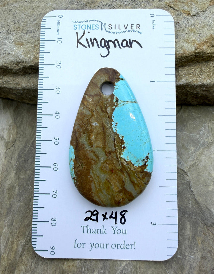 Kingman Turquoise (Arizona) (Large Hole) Focal Pendant Bead