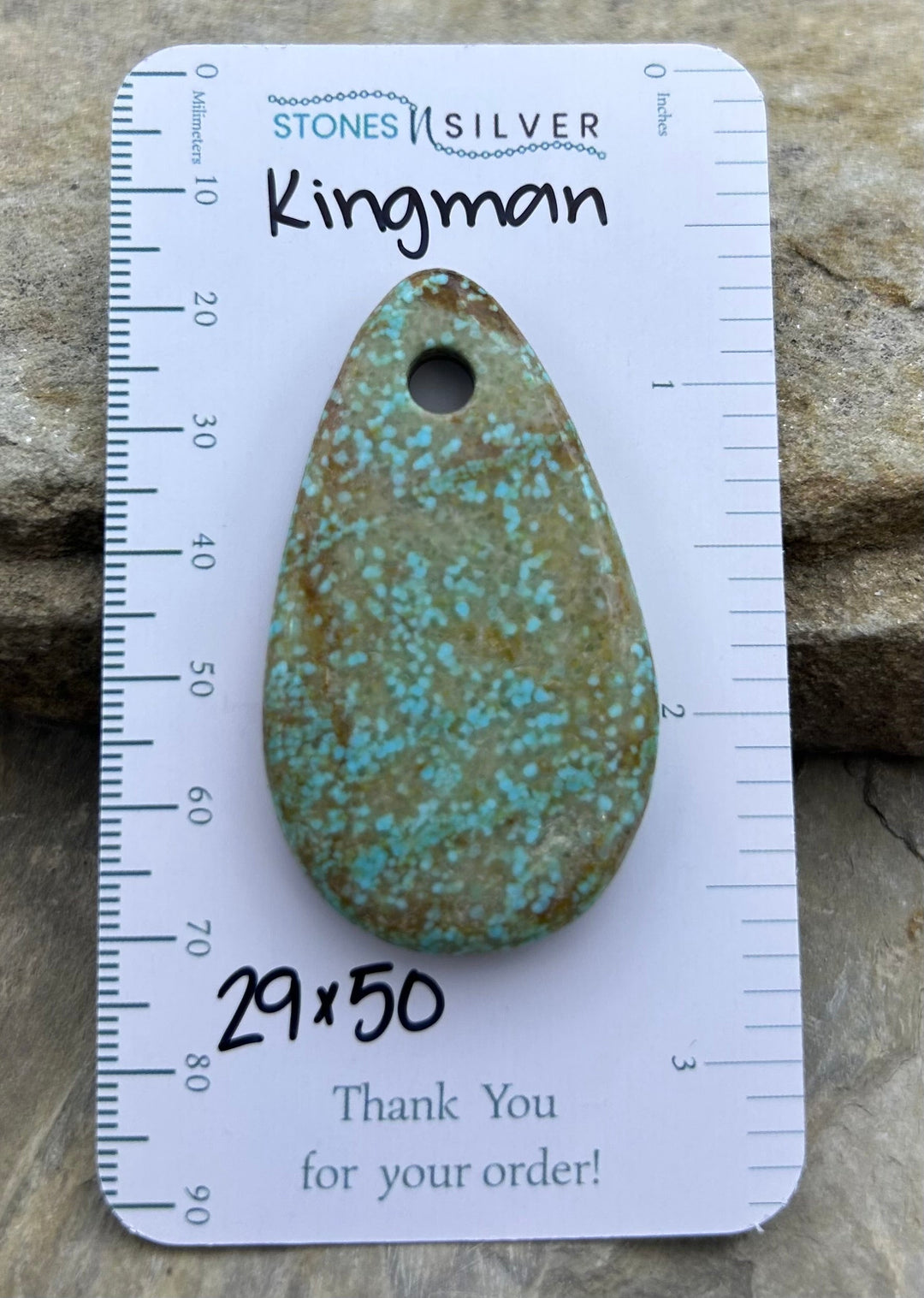 Kingman Turquoise (Arizona) (Large Hole) Focal Pendant Bead