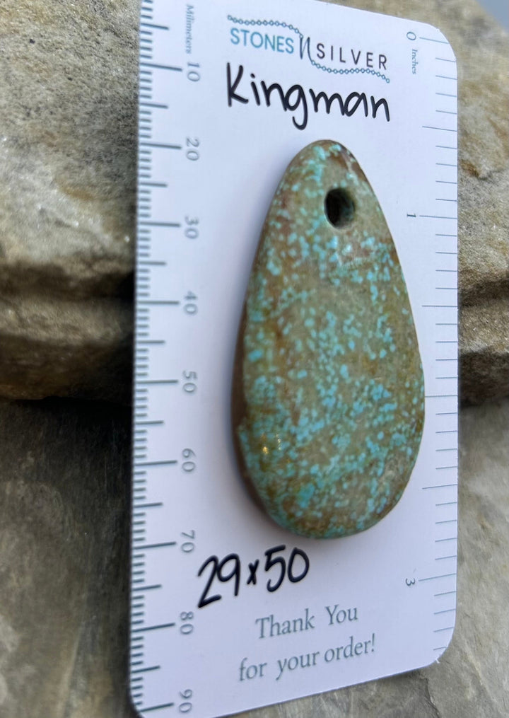 Kingman Turquoise (Arizona) (Large Hole) Focal Pendant Bead