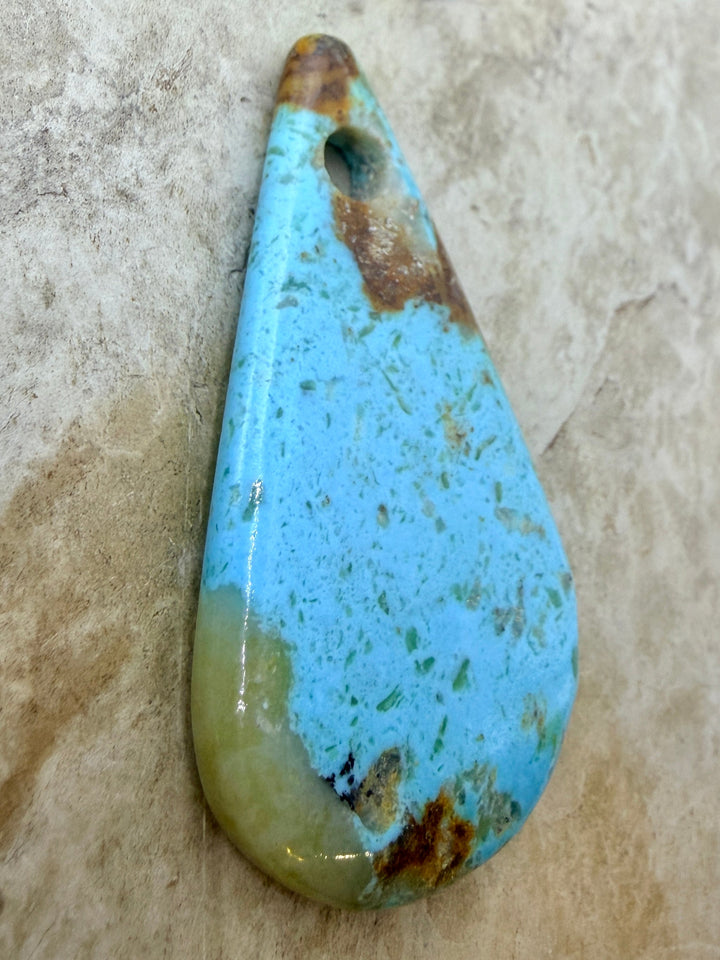 Kingman Turquoise (Arizona) (Large Hole) Focal Pendant Bead