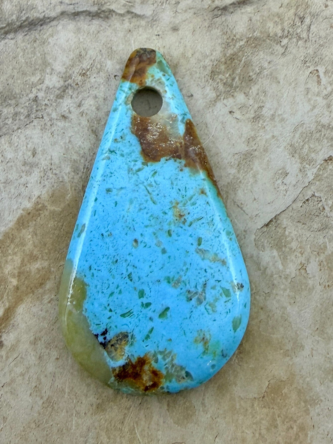 Kingman Turquoise (Arizona) (Large Hole) Focal Pendant Bead