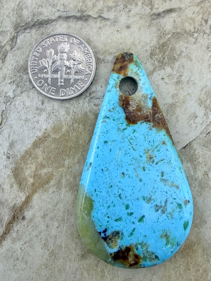 Kingman Turquoise (Arizona) (Large Hole) Focal Pendant Bead