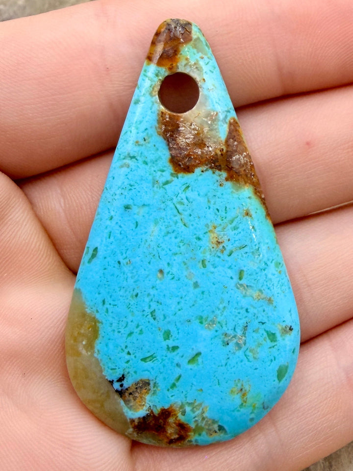 Kingman Turquoise (Arizona) (Large Hole) Focal Pendant Bead