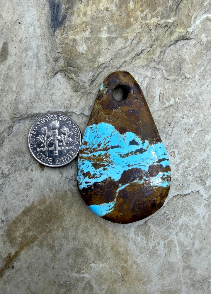 Kingman Turquoise (Arizona) (Large Hole) Focal Pendant Bead
