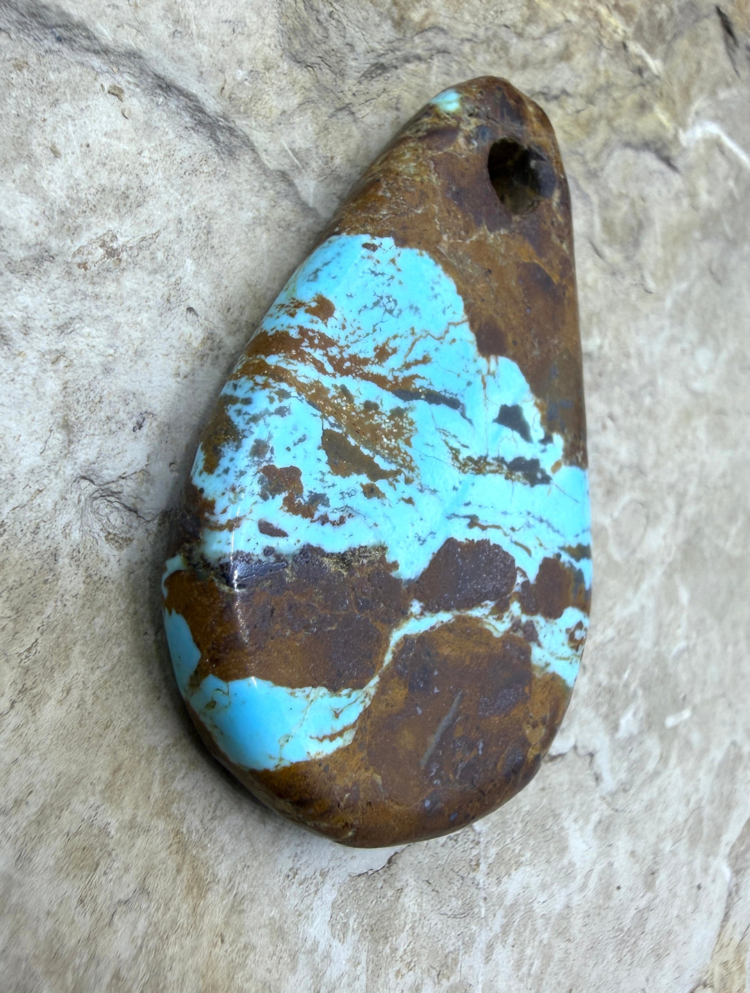 Kingman Turquoise (Arizona) (Large Hole) Focal Pendant Bead