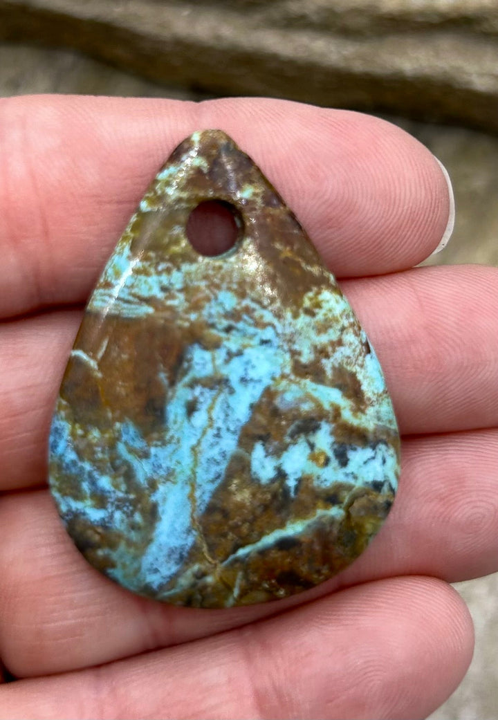 Kingman Turquoise (Arizona) (Large Hole) Focal Pendant Bead