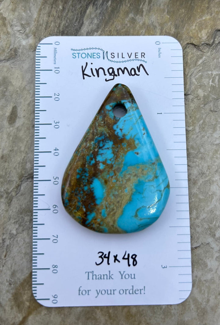Kingman Turquoise (Arizona) (Large Hole) Focal Pendant Bead