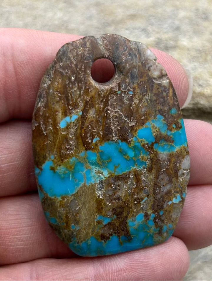 Kingman Turquoise (Arizona) (Large Hole) Focal Pendant Bead