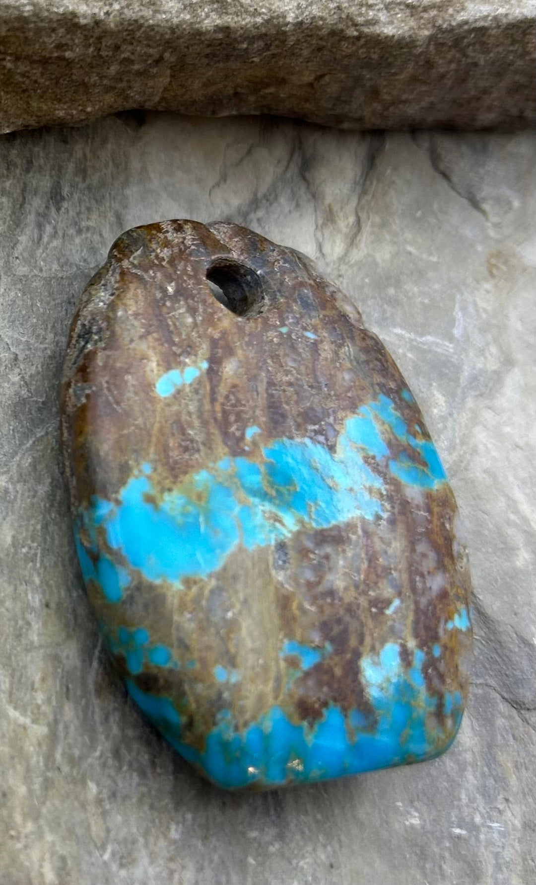 Kingman Turquoise (Arizona) (Large Hole) Focal Pendant Bead