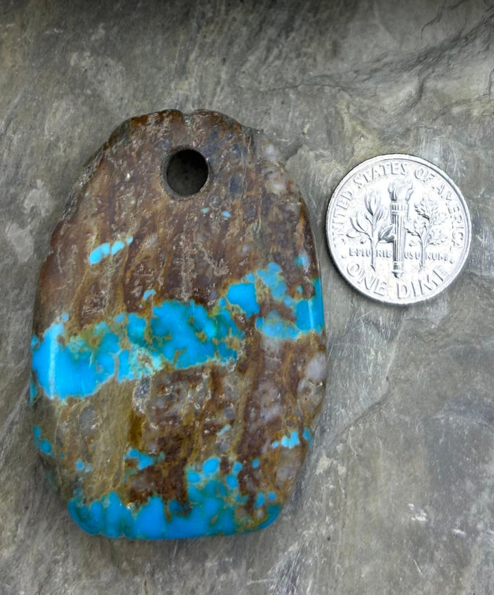 Kingman Turquoise (Arizona) (Large Hole) Focal Pendant Bead