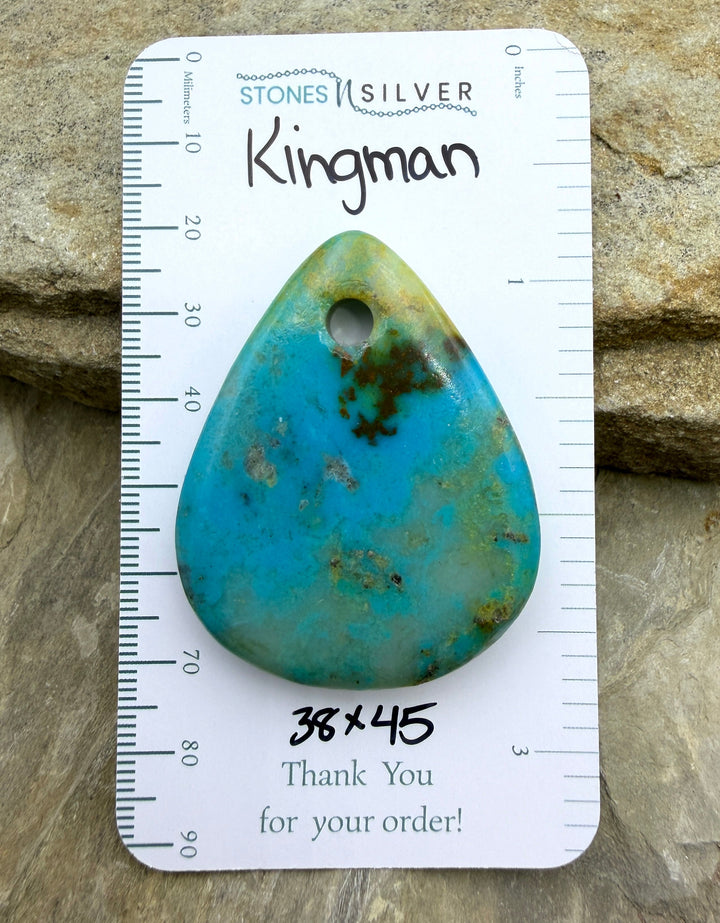 Kingman Turquoise (Arizona) (Large Hole) Focal Pendant Bead
