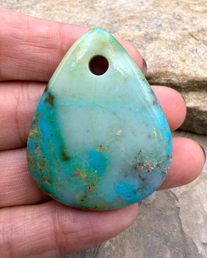 Kingman Turquoise (Arizona) (Large Hole) Focal Pendant Bead