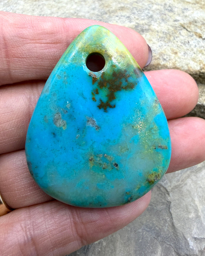 Kingman Turquoise (Arizona) (Large Hole) Focal Pendant Bead