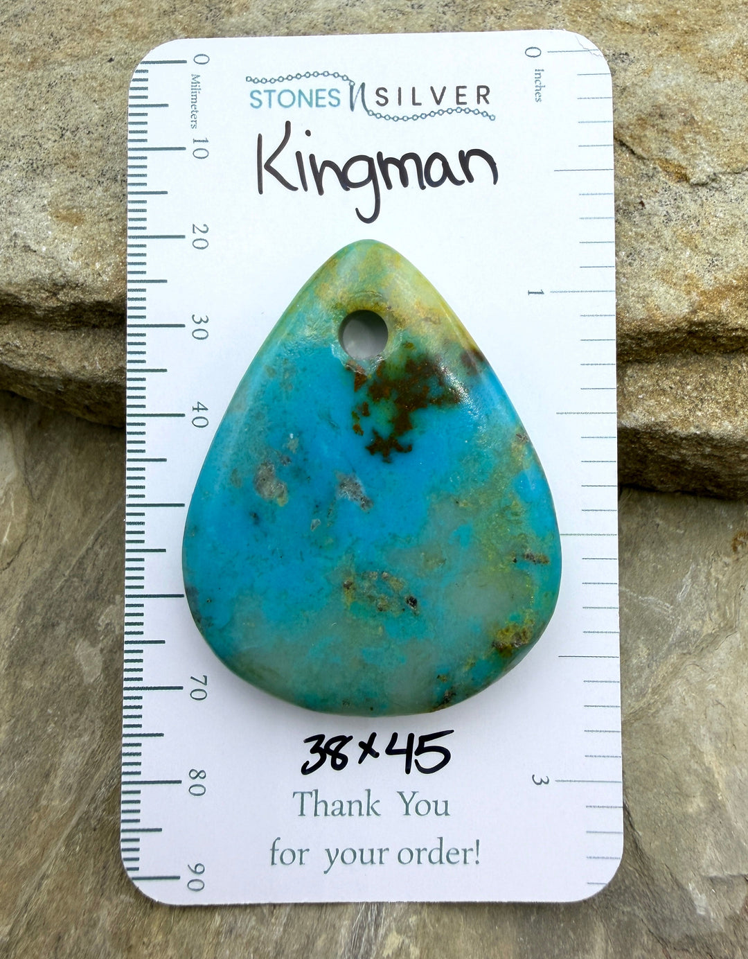 Kingman Turquoise (Arizona) (Large Hole) Focal Pendant Bead