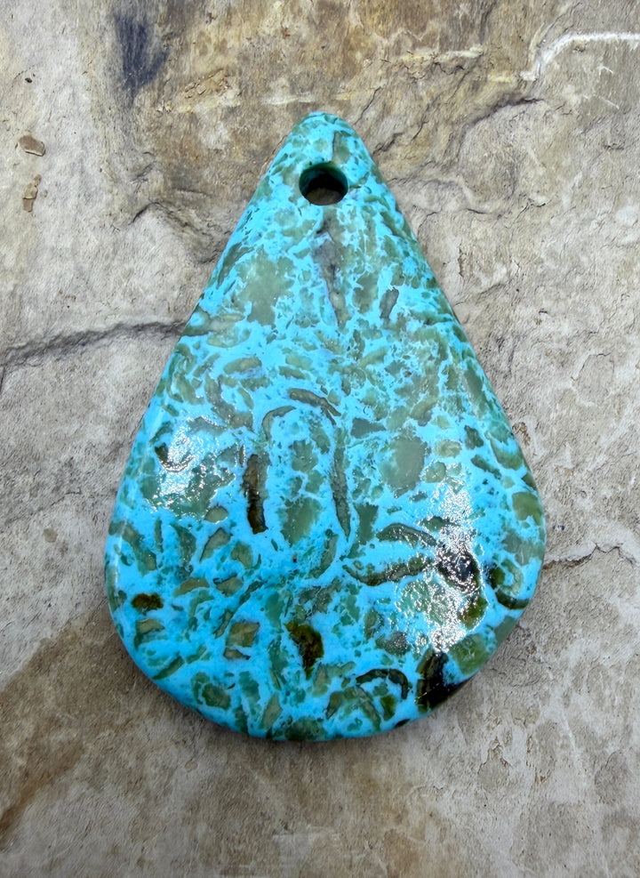 Kingman Turquoise (Arizona) (Large Hole) Focal Pendant Bead