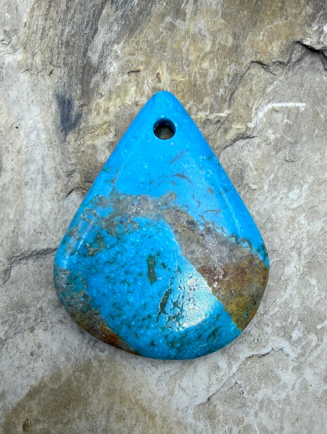 Kingman Turquoise (Arizona) (Large Hole) Focal Pendant Bead