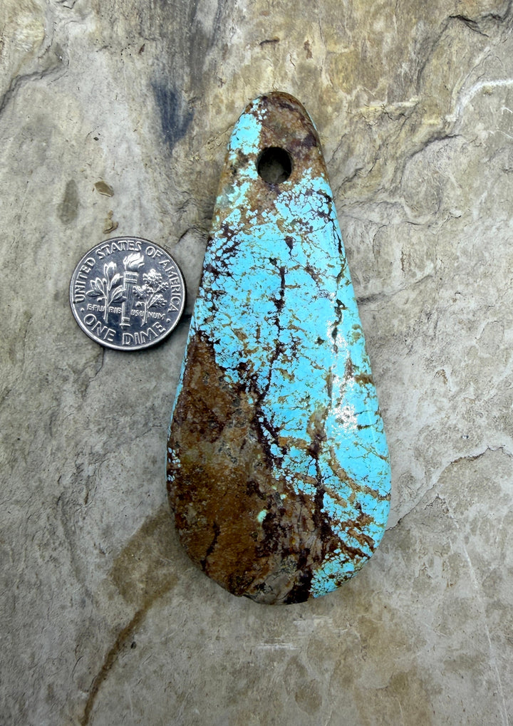 Kingman Turquoise (Arizona) (Large Hole) HUGE Focal Pendant