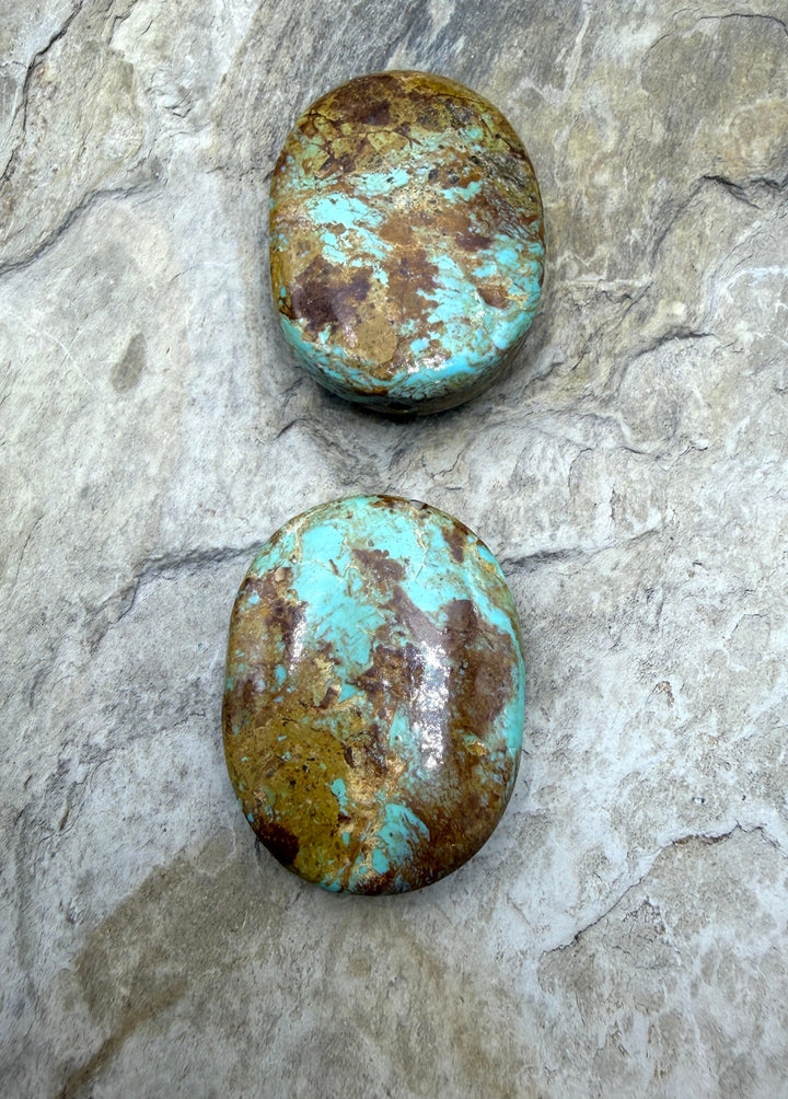 Kingman Turquoise (Arizona) LARGE Oval Beads 28x38mm (Top