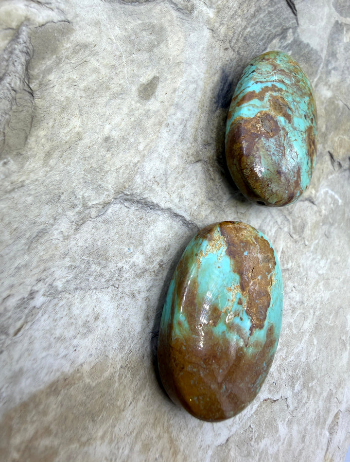 Kingman Turquoise (Arizona) LARGE Oval Beads 28x38mm