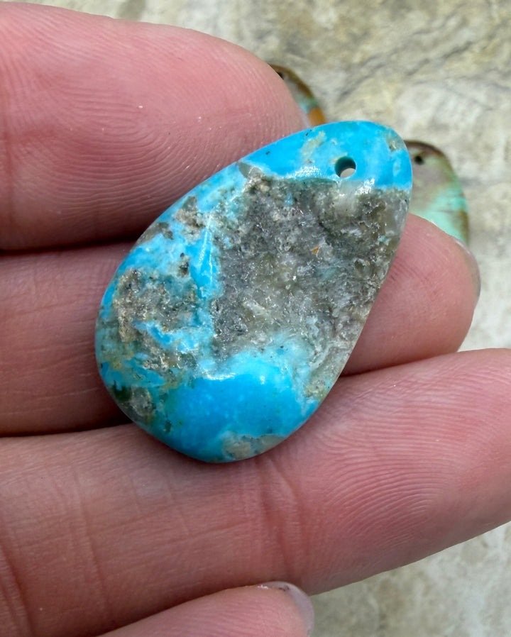 Kingman Turquoise (Arizona) LOT of 3 Focal Pendant Beads