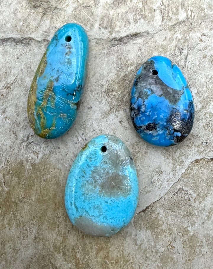 Kingman Turquoise (Arizona) LOT of 3 Focal Pendant