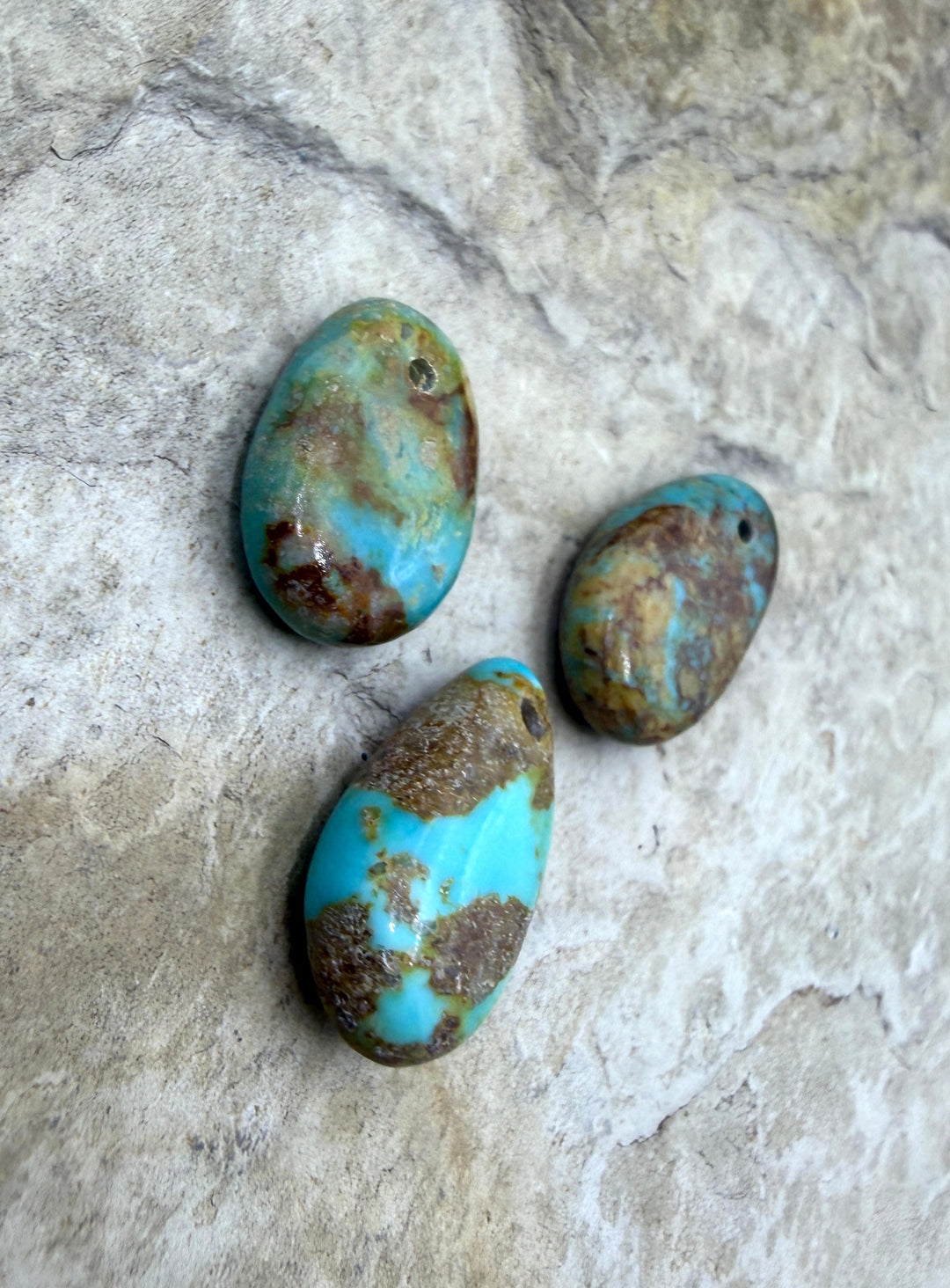 Kingman Turquoise (Arizona) LOT of 3 Small Focal Pendant