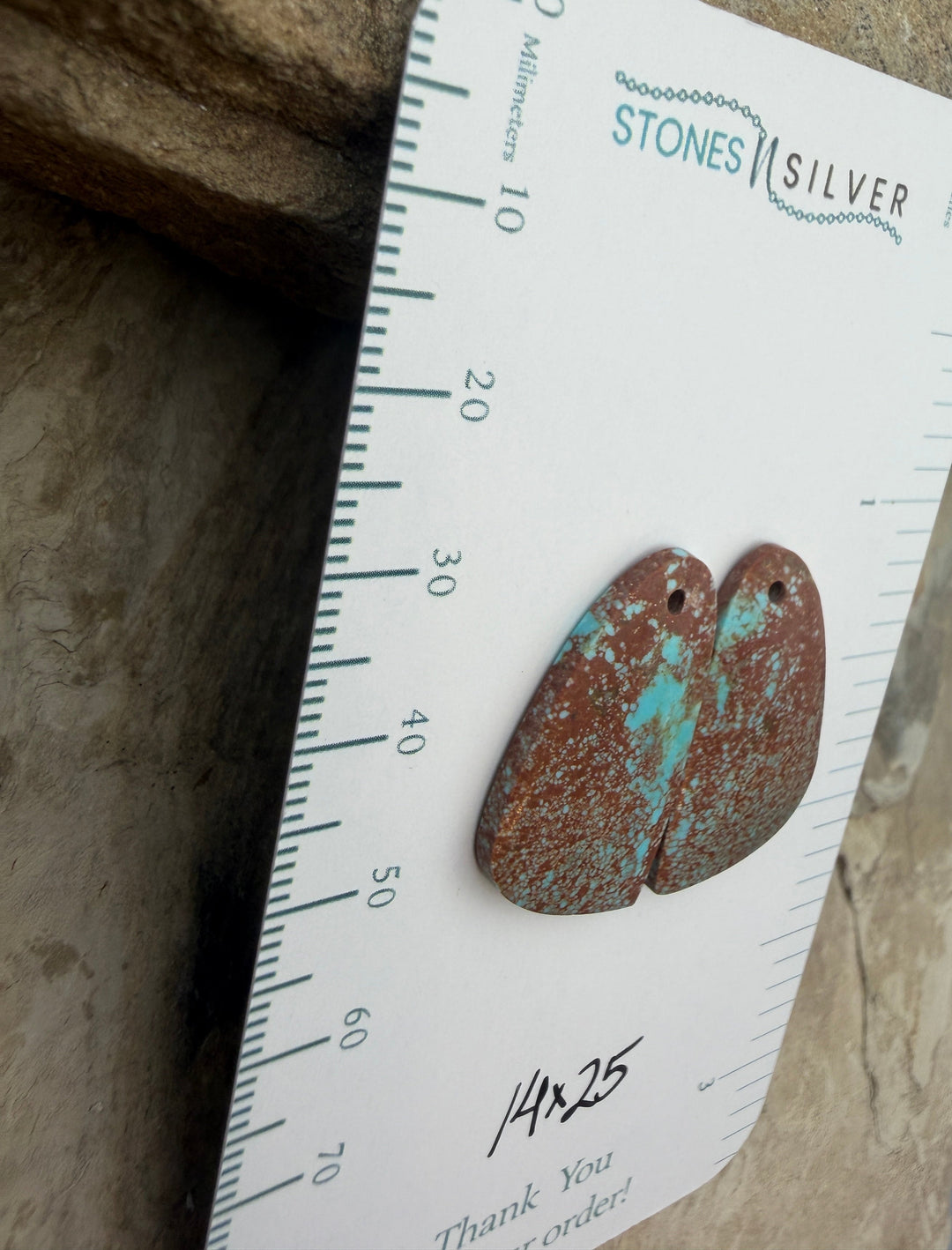 Kingman Turquoise (Arizona) Matching Earring Slab Bead Pair