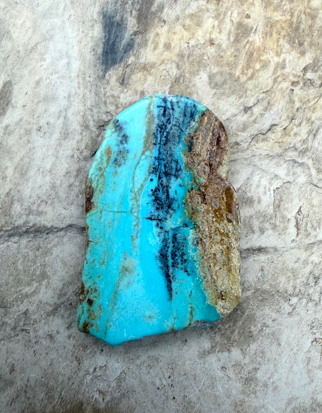 Kingman Turquoise (Arizona) Slab Bead 24x38x5mm - Turquoise