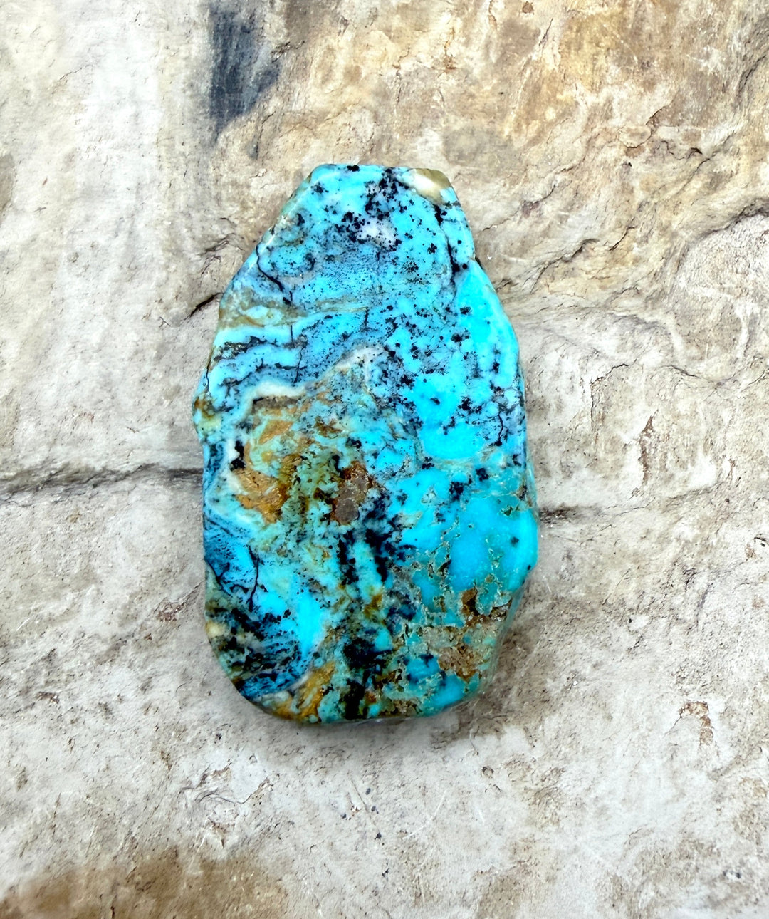 Kingman Turquoise (Arizona) Slab Bead 30x40x5mm - Turquoise