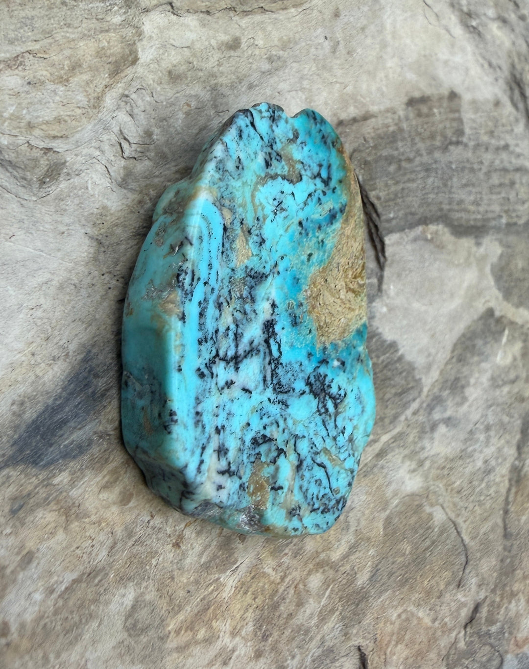 Kingman Turquoise (Arizona) Slab Bead 30x40x5mm - Turquoise