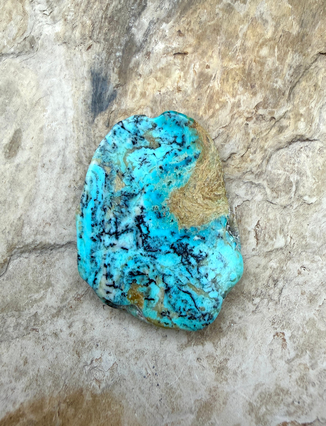 Kingman Turquoise (Arizona) Slab Bead 30x40x5mm - Turquoise