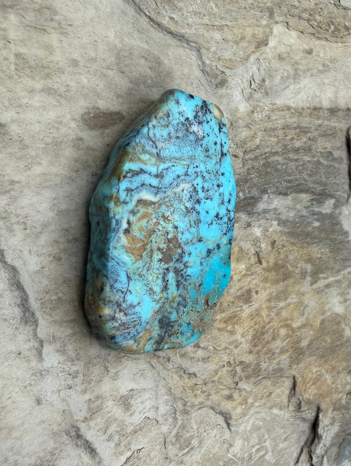Kingman Turquoise (Arizona) Slab Bead 30x40x5mm - Turquoise