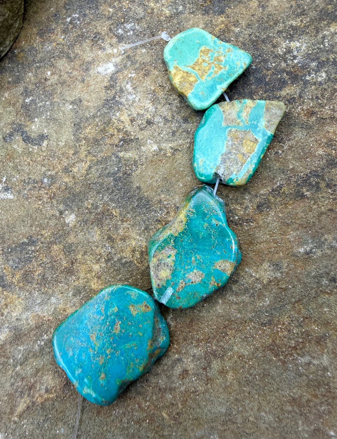 Kingman Turquoise (Arizona) Slab Beads (Large