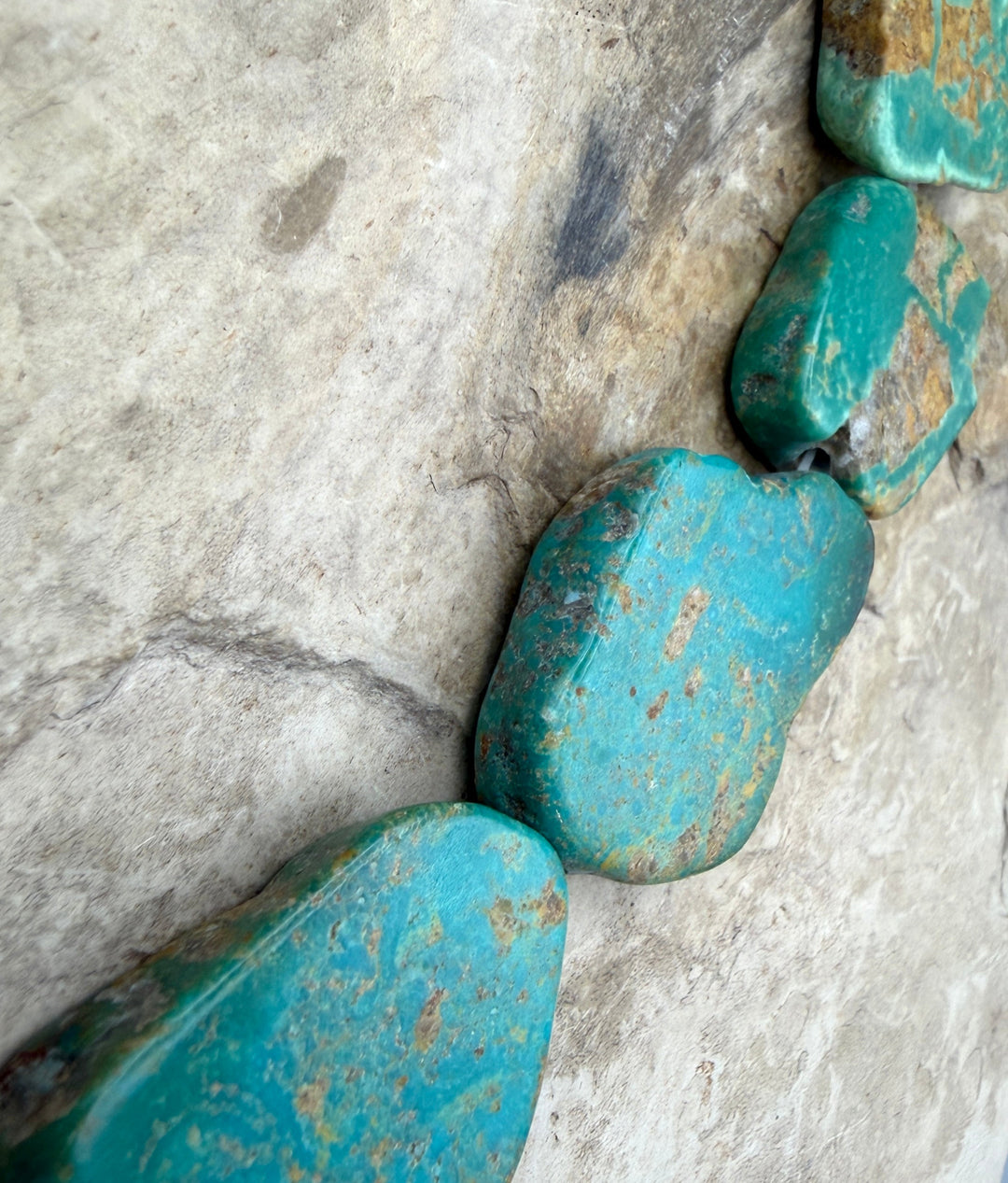 Kingman Turquoise (Arizona) Slab Beads (Large
