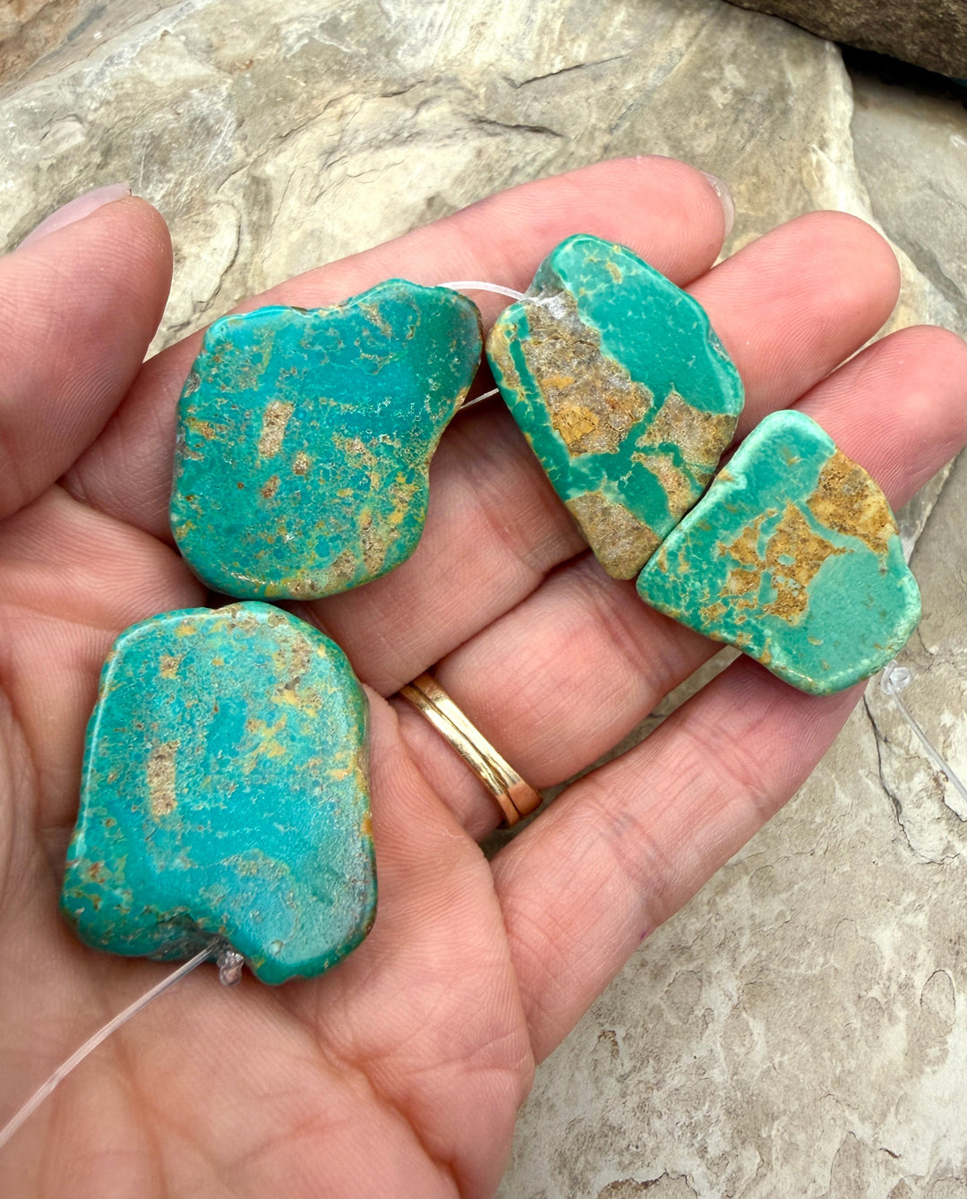 Kingman Turquoise (Arizona) Slab Beads (Large