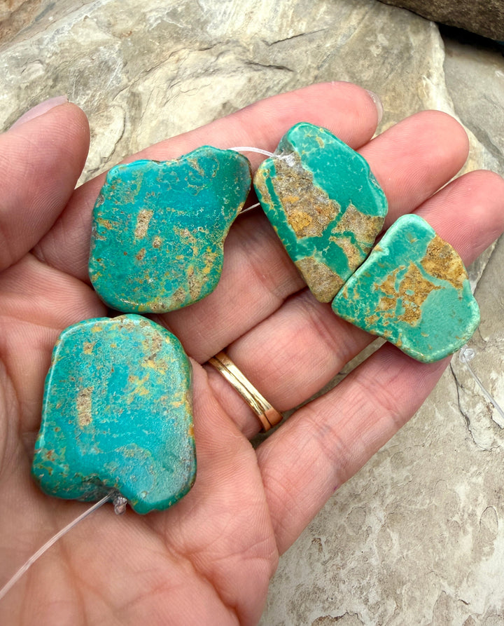 Kingman Turquoise (Arizona) Slab Beads (Large