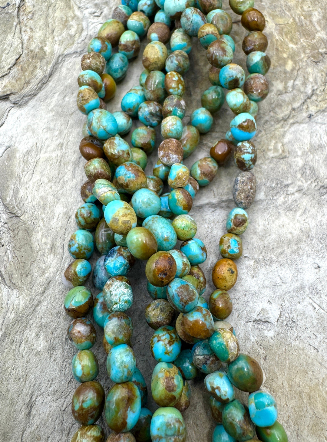 Kingman Turquoise (AZ) 4-5mm Rounded Nugget Beads One 8