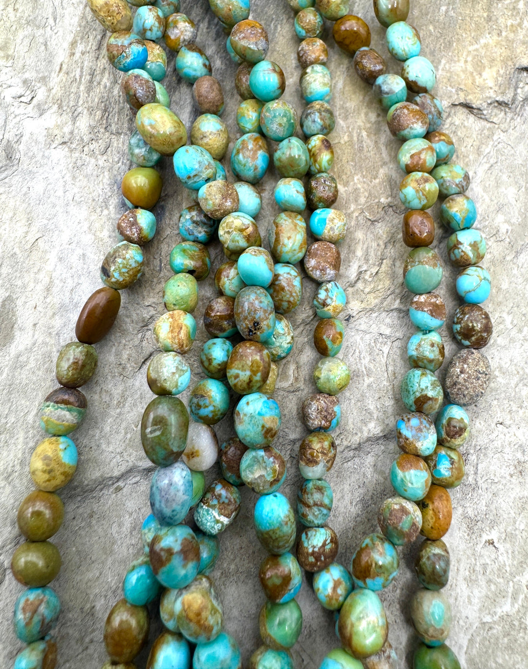 Kingman Turquoise (AZ) 4-5mm Rounded Nugget Beads One 8