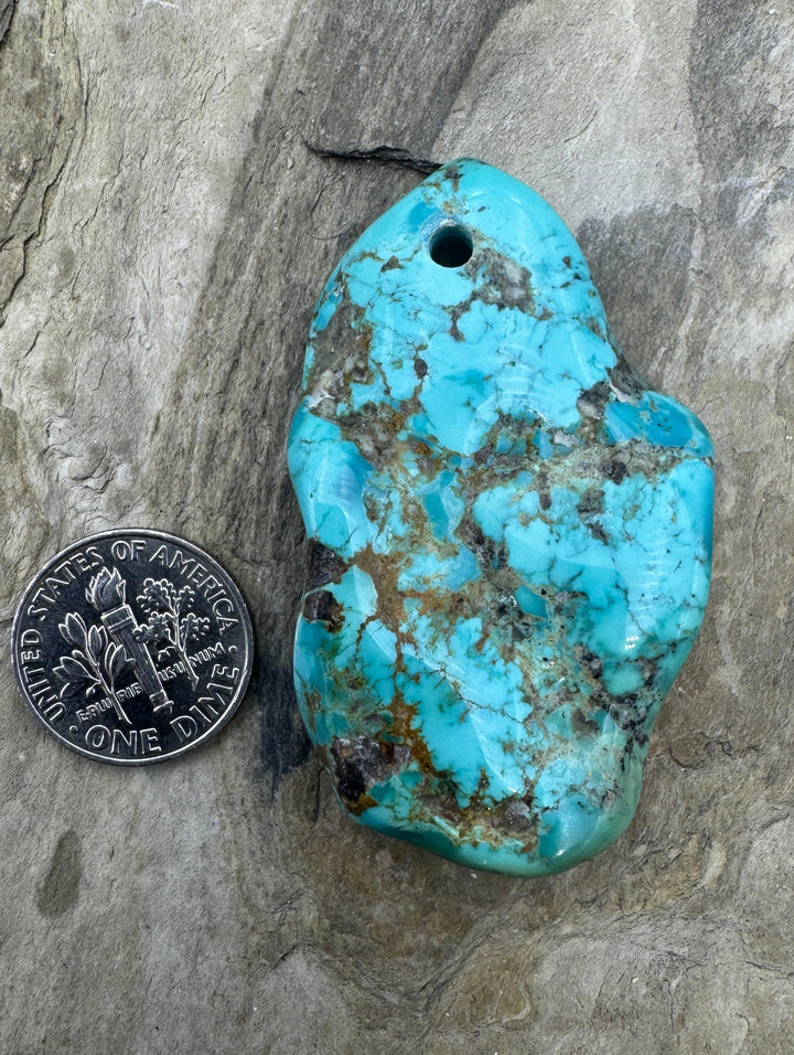 Kingman Turquoise (AZ) BIG Focal Pendant Bead Big (3mm)