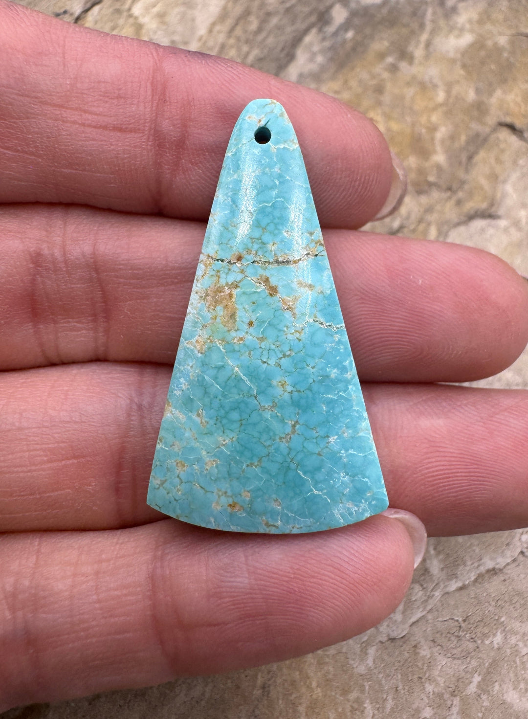 Kingman Turquoise (AZ) Focal Pendant Bead 21x37mm