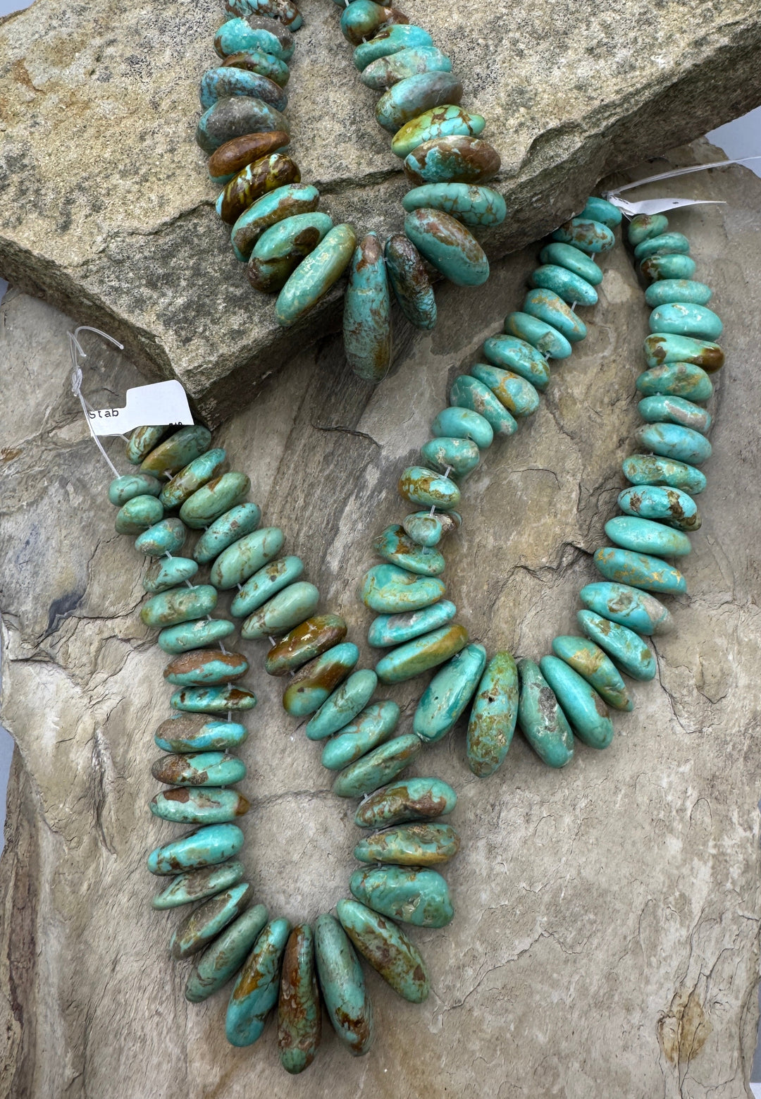 Kingman Turquoise (AZ) Long Graduated Bead Focal Strand 8