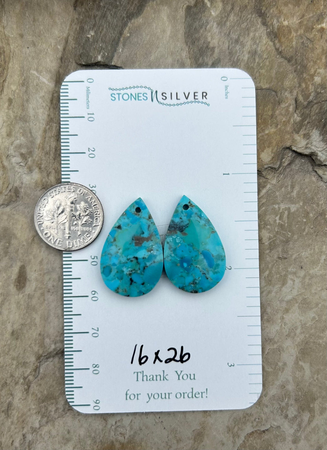 Kingman Turquoise Composite Block Matching Earring Slab