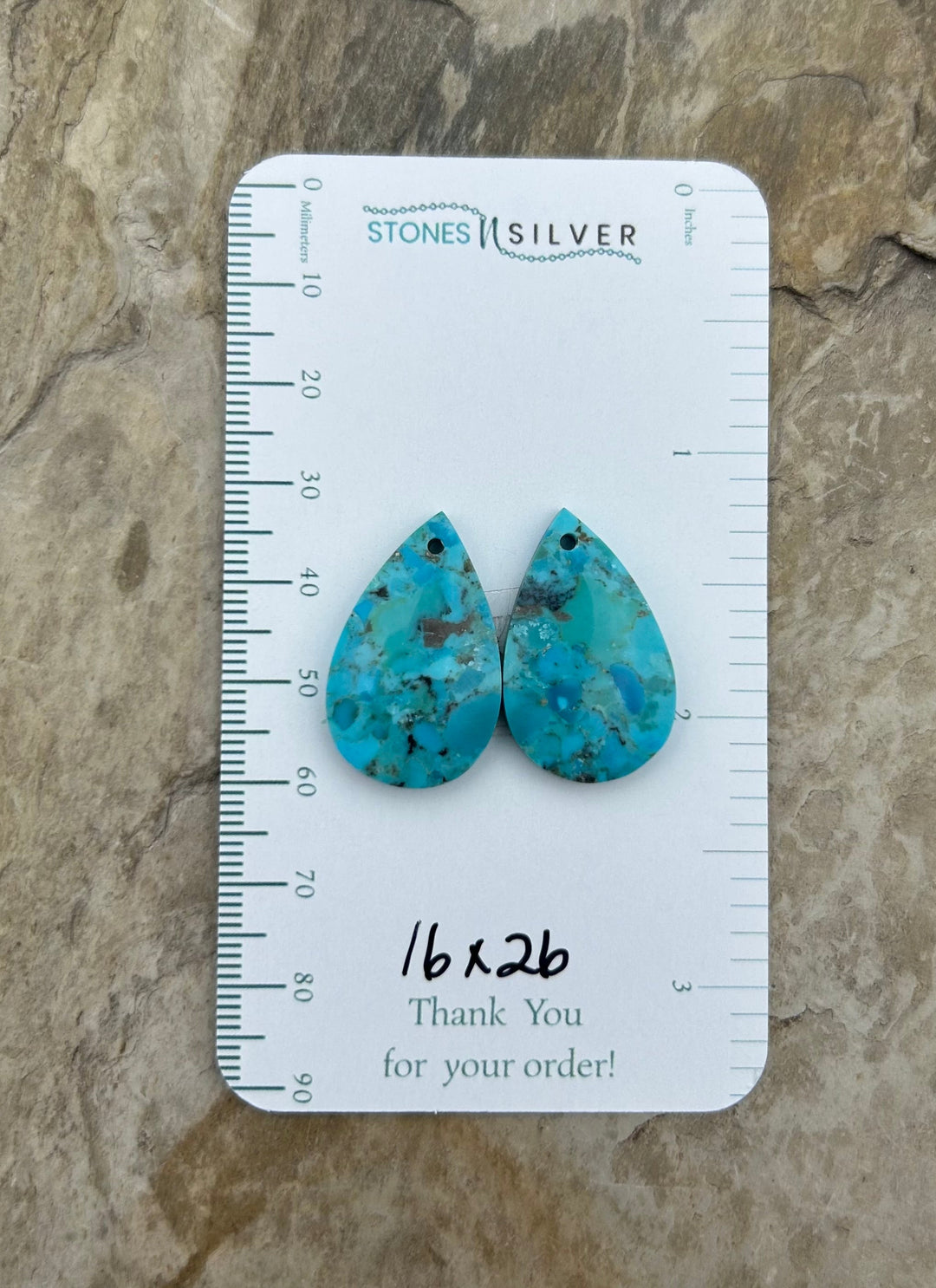 Kingman Turquoise Composite Block Matching Earring Slab