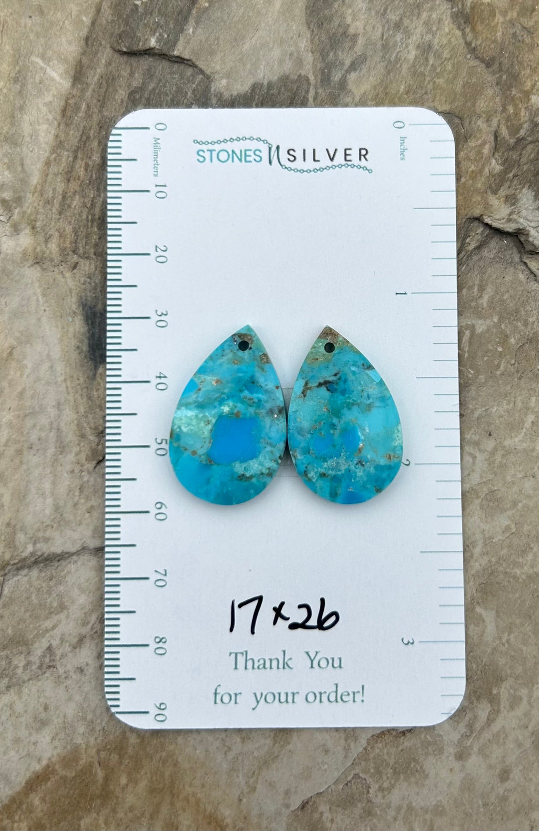 Kingman Turquoise Composite Block Matching Earring Slab