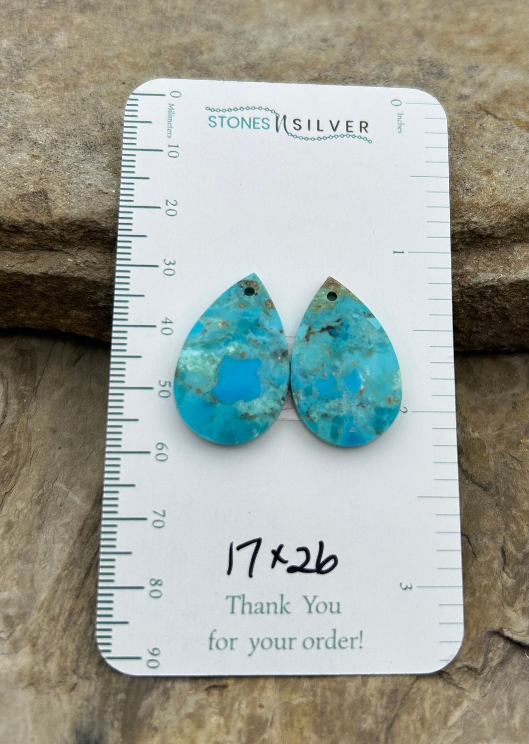Kingman Turquoise Composite Block Matching Earring Slab