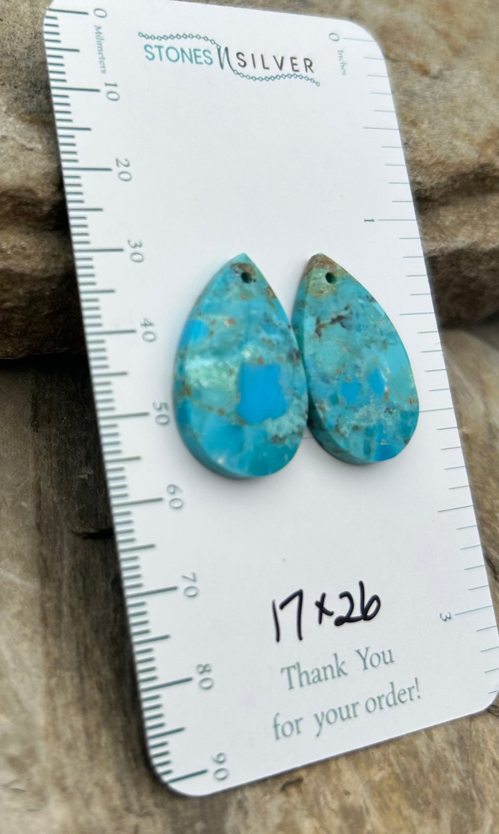 Kingman Turquoise Composite Block Matching Earring Slab