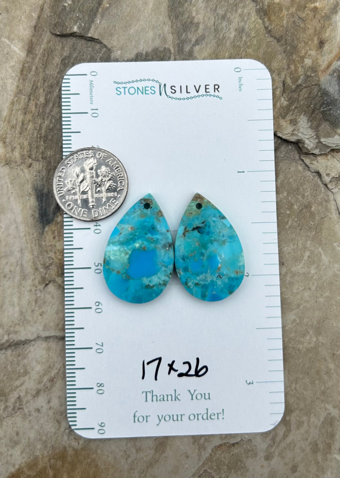 Kingman Turquoise Composite Block Matching Earring Slab