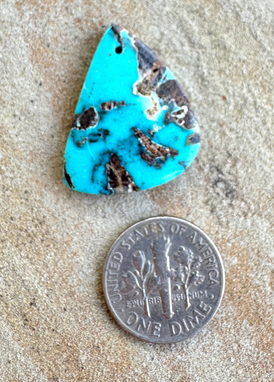 King’s Menassa Turquoise (Colorado) Focal Bead 21x25mm