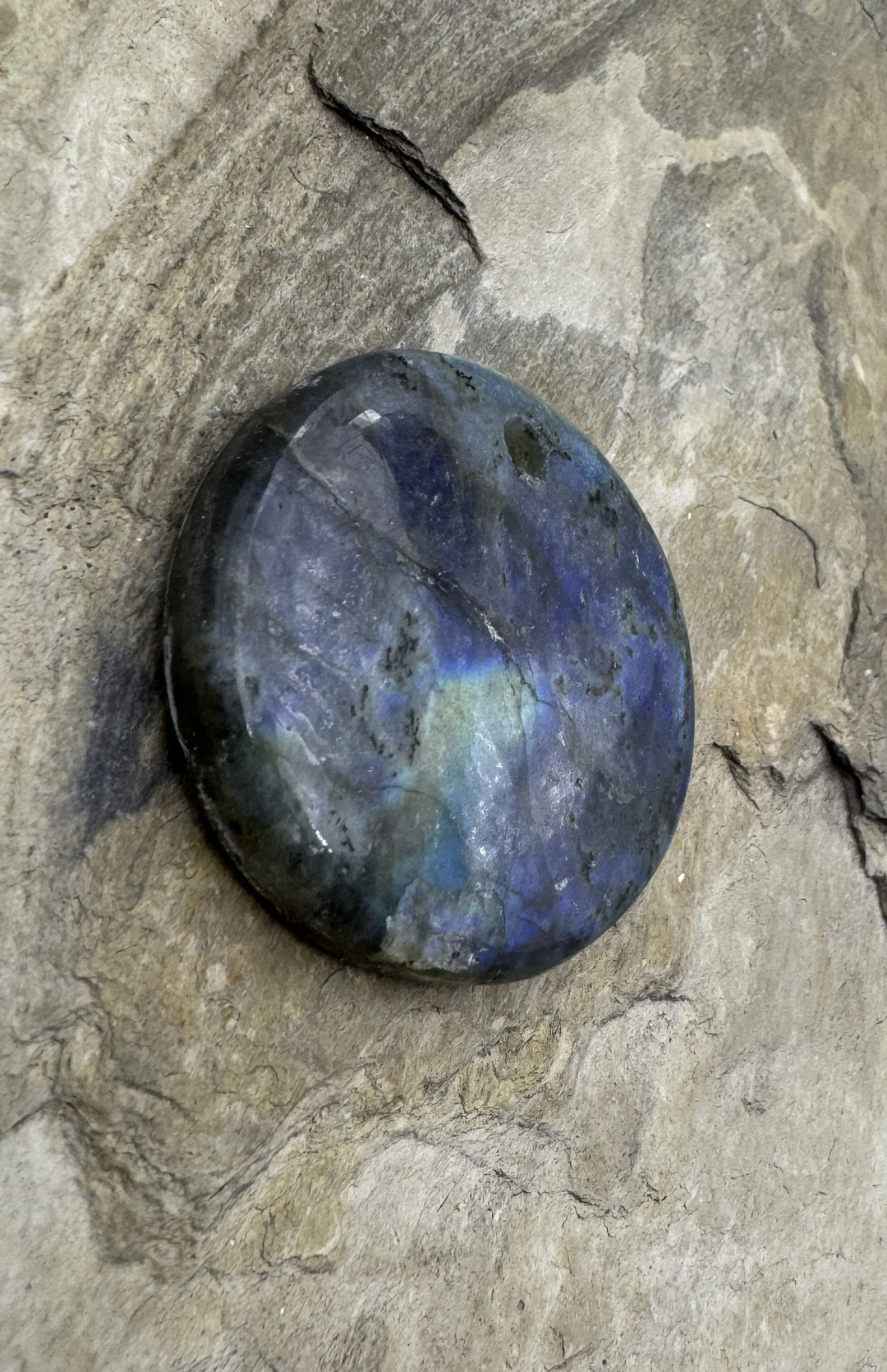 Labradorite BIG Round Focal Pendant 38mm (Large Hole)