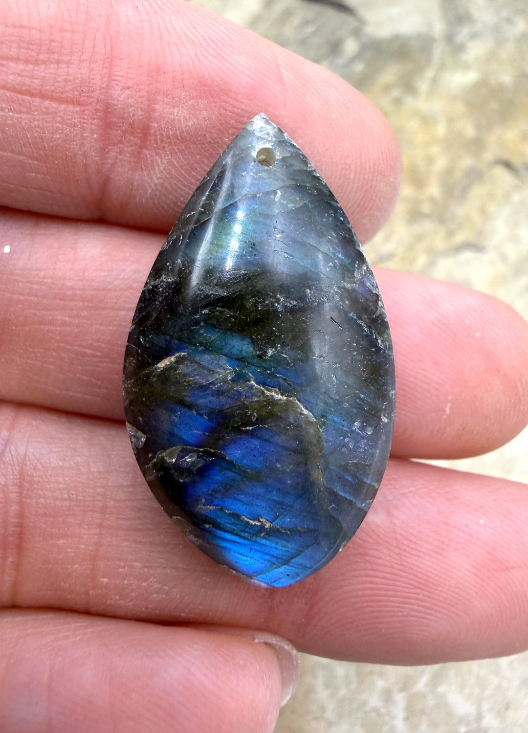 Labradorite Focal Pendant Bead 18x30mm - Labradorite